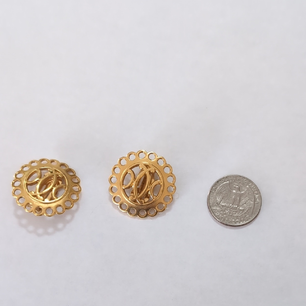 Hermes Gold Circular Earrings